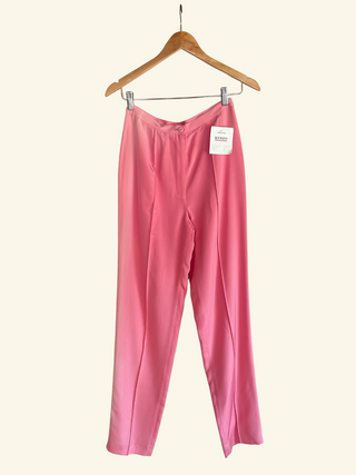 1990s Deadstock Renzo Pink Silk Seamed Trousers, Made in Germany (26")