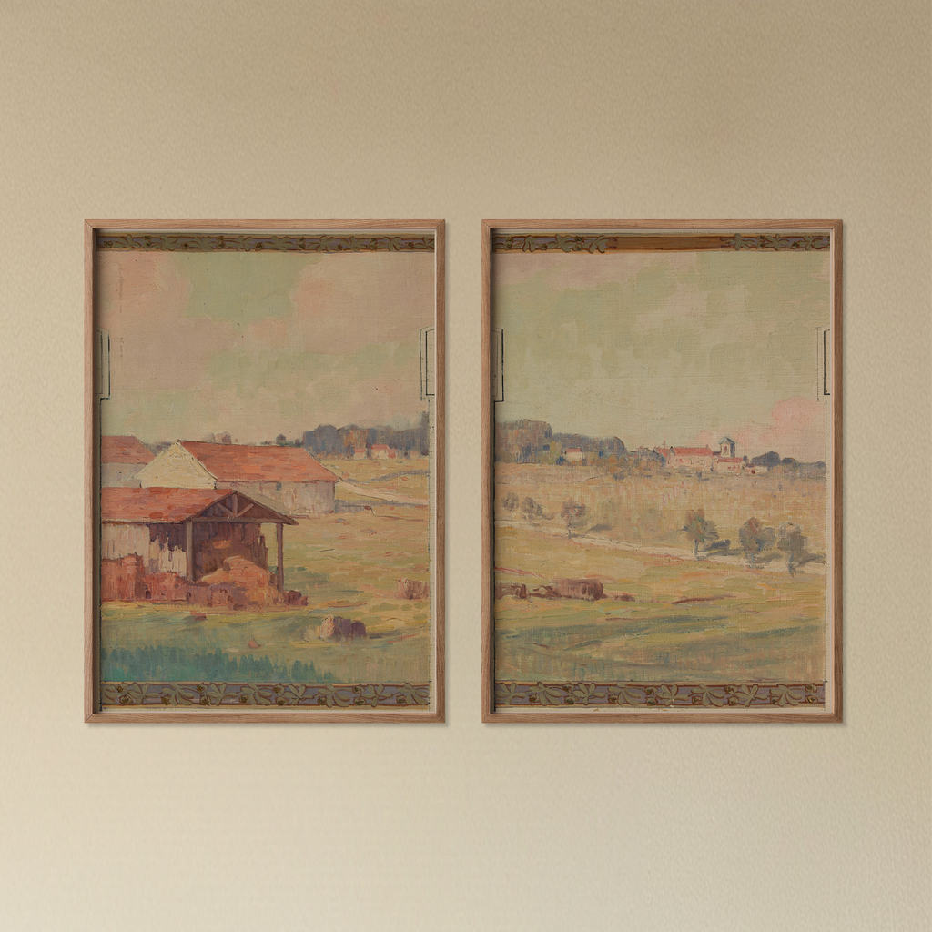 Fresnes Town Hall Mural Prints Collection III (Set of 2), 1905