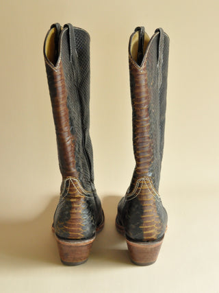 Vintage Snakeskin Pointed Toe Western Boots, Made in Mexico (8/9)