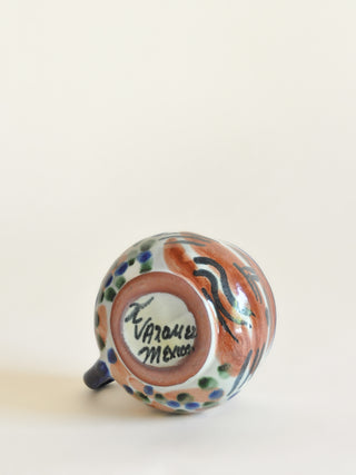 Mexican Talavera Vázquez Face Mug III, Signed