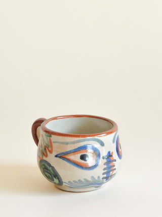 Mexican Talavera Vázquez Face Mug II, Signed