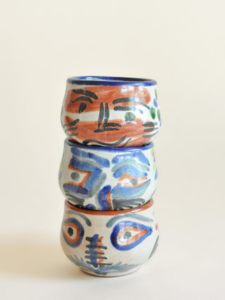 Mexican Talavera Vázquez Face Mug III, Signed