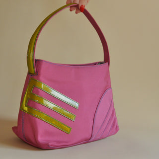 Etro Pink & Olive Handbag, Made in Italy