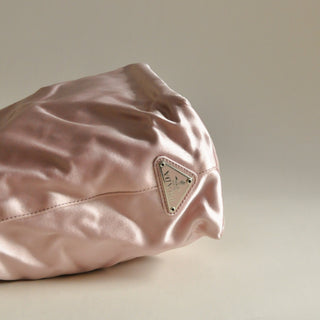 2000s Prada Pink Silk & Lucite Handle Bag, Made in Italy