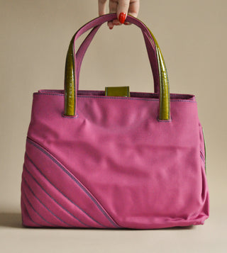 Etro Pink & Olive Tote Bag, Made in Italy