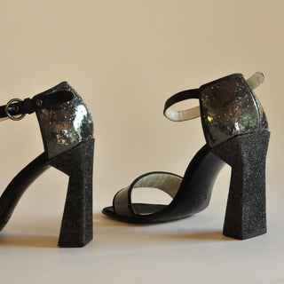 FW 1998 Miu Miu PVC Coated Glitter Heels, Made in Italy (37)