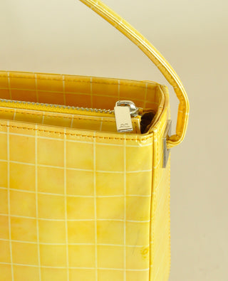 Courrèges Marigold Patent Checked Bag