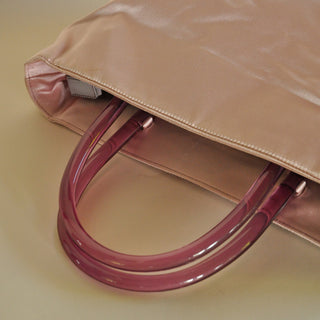 2000s Prada Pink Silk & Lucite Handle Bag, Made in Italy