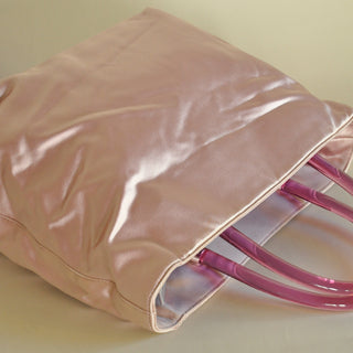 2000s Prada Pink Silk & Lucite Handle Bag, Made in Italy