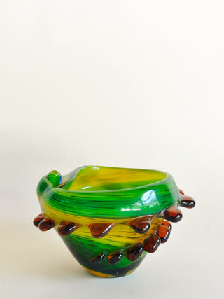 Handmade Green Murano Glass Vessel