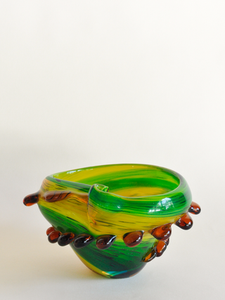 Handmade Green Murano Glass Vessel