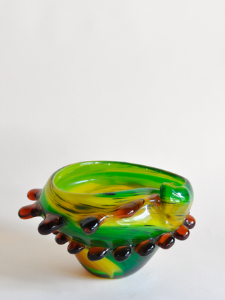 Handmade Green Murano Glass Vessel