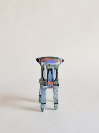 Studio Pottery Chair Sculpture, Signed