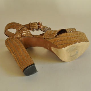 Ralph Lauren Collection Platform Leather Sandals, Made in Italy (40)