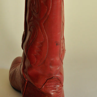 Vintage Red Leather Cowboy Boots (8.5)