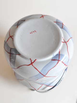Distorted Check Ceramic Ice Bucket, Made in England