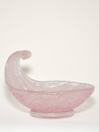 1960s Fratelli Toso Pink Murano Shell Dish, Made in Italy