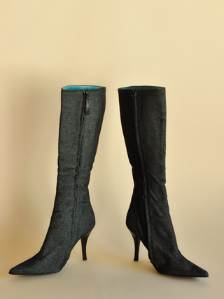 Giuseppe Zanotti Black Denim Boots, Made in Italy (7)