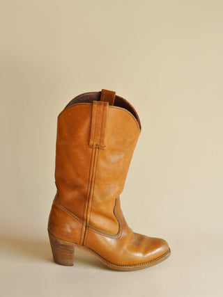 1970s Dexter Cognac Western Boots, Made in USA (8)