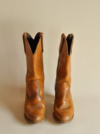 1970s Dexter Cognac Western Boots, Made in USA (8)