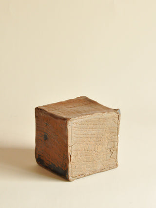 Studio Pottery Cube Vessel, Dated