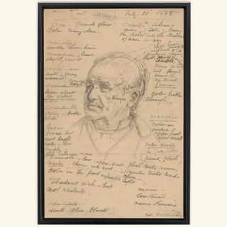 Hiram Sibley's Head & Many Notes Print, 1885