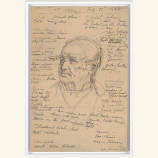 Hiram Sibley's Head & Many Notes Print, 1885