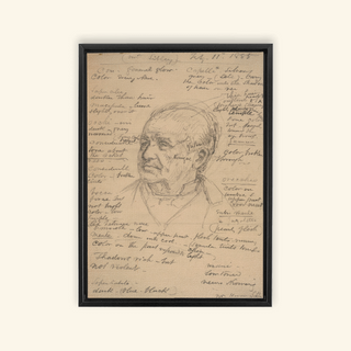 Hiram Sibley's Head & Many Notes Print, 1885