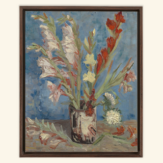 Vase with Garden Gladiolus & Chinese Asters Print, 1886