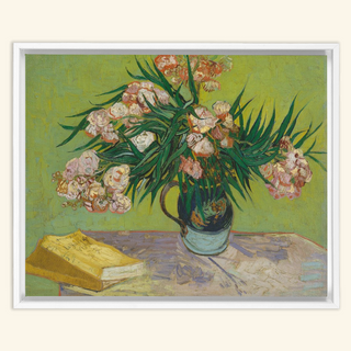 Vase with Oleanders & Books Print, 1888