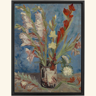 Vase with Garden Gladiolus & Chinese Asters Print, 1886