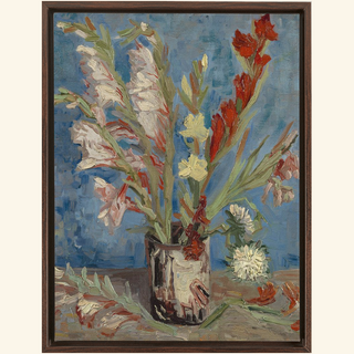 Vase with Garden Gladiolus & Chinese Asters Print, 1886