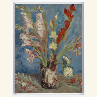 Vase with Garden Gladiolus & Chinese Asters Print, 1886