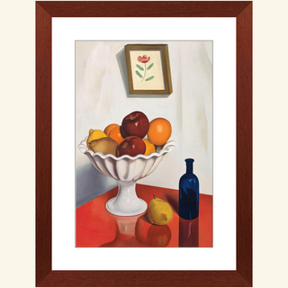 Fruit Bowl on Red Oilcloth Print, 1930