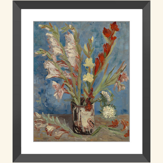 Vase with Garden Gladiolus & Chinese Asters Print, 1886