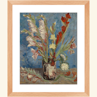 Vase with Garden Gladiolus & Chinese Asters Print, 1886