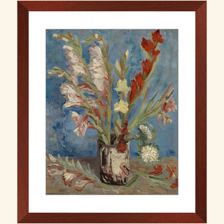 Vase with Garden Gladiolus & Chinese Asters Print, 1886