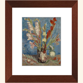 Vase with Garden Gladiolus & Chinese Asters Print, 1886