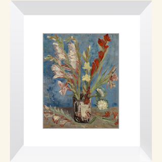 Vase with Garden Gladiolus & Chinese Asters Print, 1886