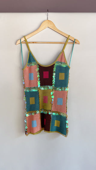 Early 2000s Deadstock Sue Wong Crochet Paillette Top (M)