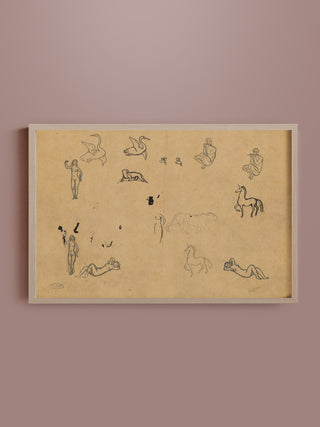 Mythological Sketch Study Print, Late 19th-Mid 20th Century