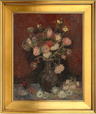 Museum Collection: Vase with Chinese Asters and Gladioli Print, 1886