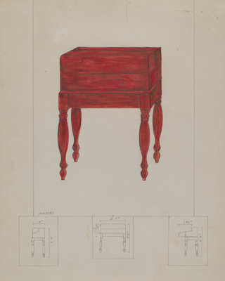 Writing Desk & Table Print, Index of American Design Collection