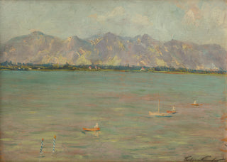 Mountain Landscape with a Lake Print, 1900