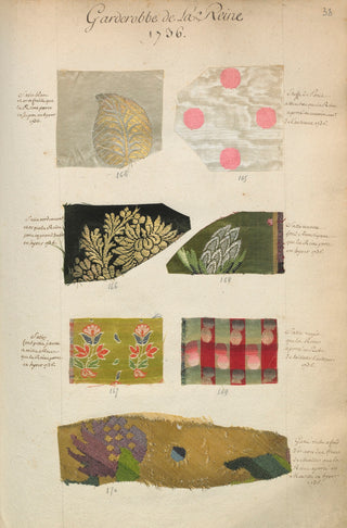 The Queen’s Wardrobe Fabric Samples Prints Collection (Set of 3), 1736