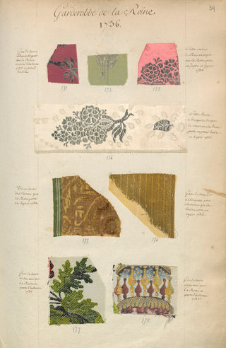 The Queen’s Wardrobe Fabric Samples Prints Collection (Set of 3), 1736