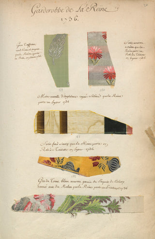 The Queen’s Wardrobe Fabric Samples Prints Collection (Set of 3), 1736