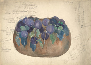 Plum Enamel Bowl Design Print, 1898