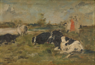 Cows in a Meadow Print, 1850