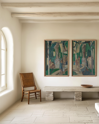 French Town Hall Mural Prints Collection (Set of 2), 1931